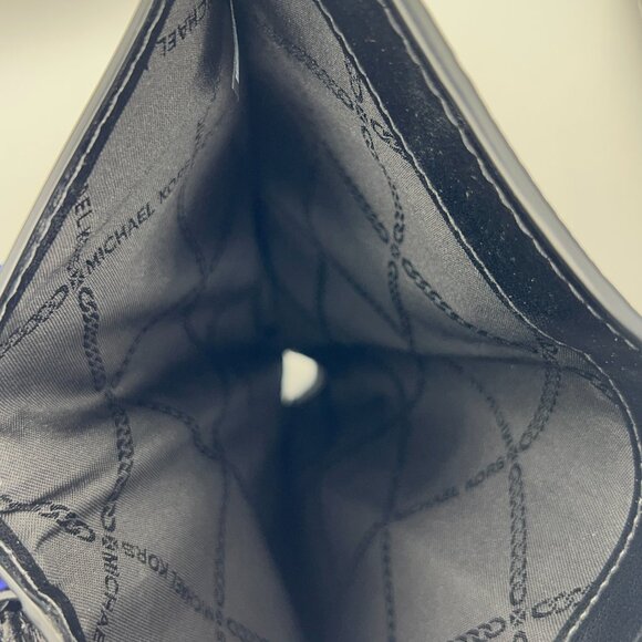 Michael Kors Black Pebbled Leather Card/ID/Cell Case Clutch Wristlet Purse - Picture 6 of 7